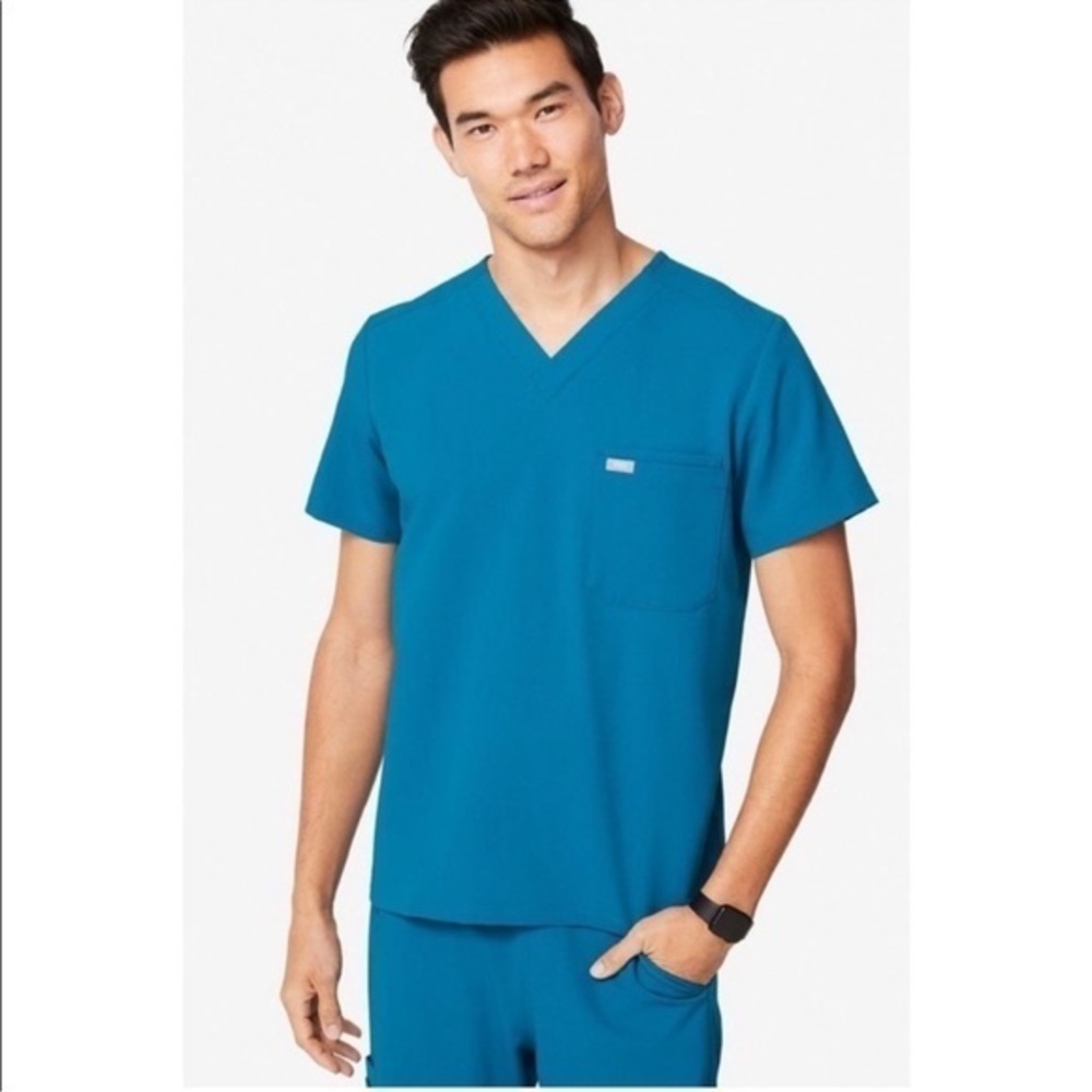 Figs Leon Scrub Top Alps Blue Limited Edition Mens Size Small